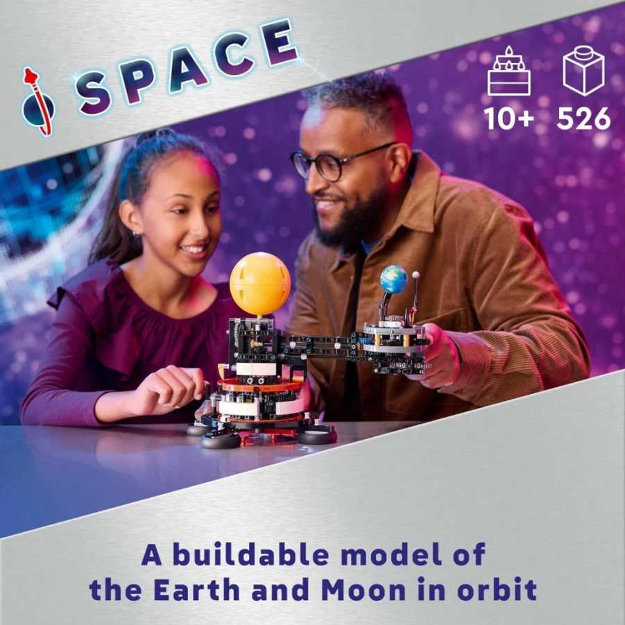LEGO Technic 42179 Planet Earth and Moon in Orbit Building Kit, Solar System Space Model for Kids 10+, STEM Educational Toy for Boys & Girls, Creative Space Room Decor