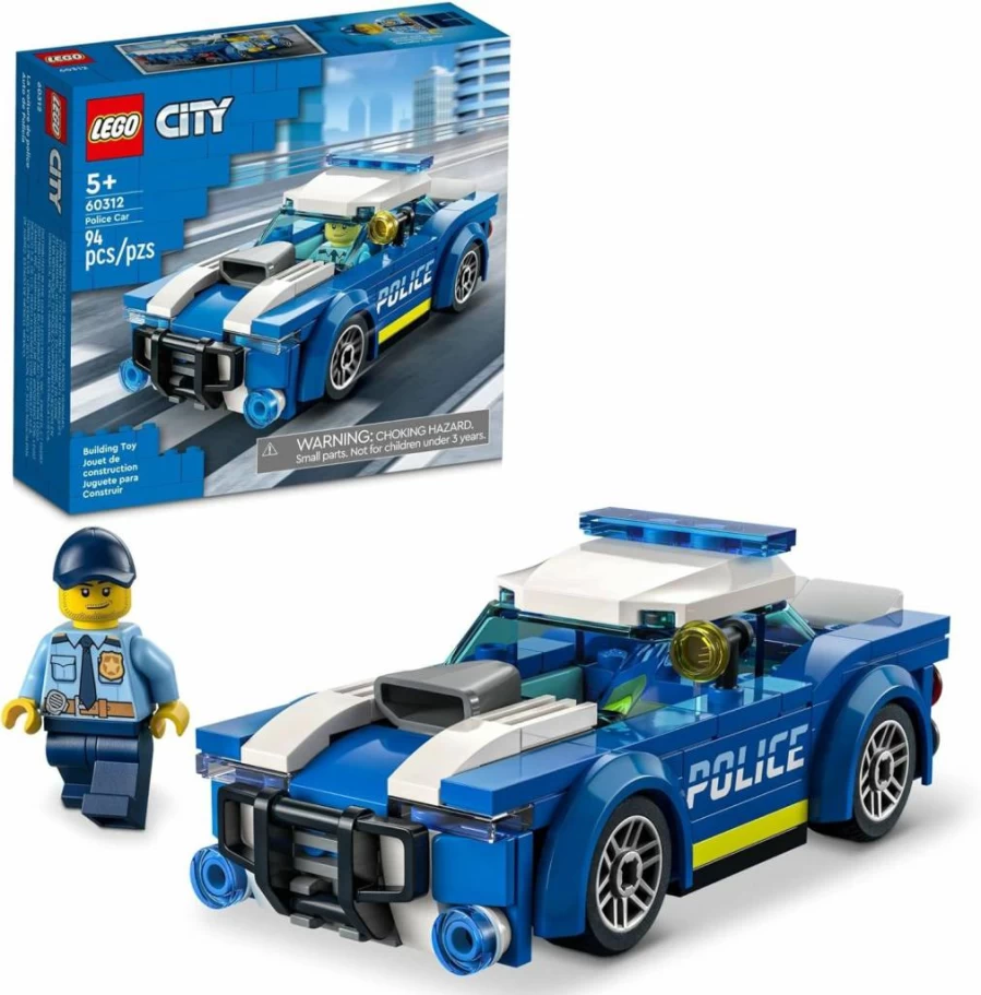LEGO City Police Car Chase Building Set 60312 with Officer Minifigure, Toy for Kids Ages 5+ | Adventures Series, Creative Play Gift Idea