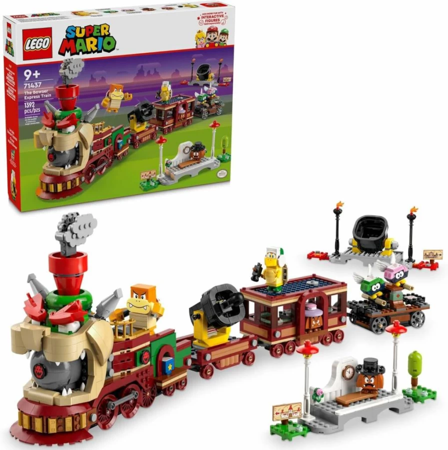 LEGO Super Mario 71437 The Bowser Express Train Set with Hammer Bro, Boom Boom, Goombas & Para-Biddybuds, Nintendo Building Toy for Kids, Boys, Girls & Gamers