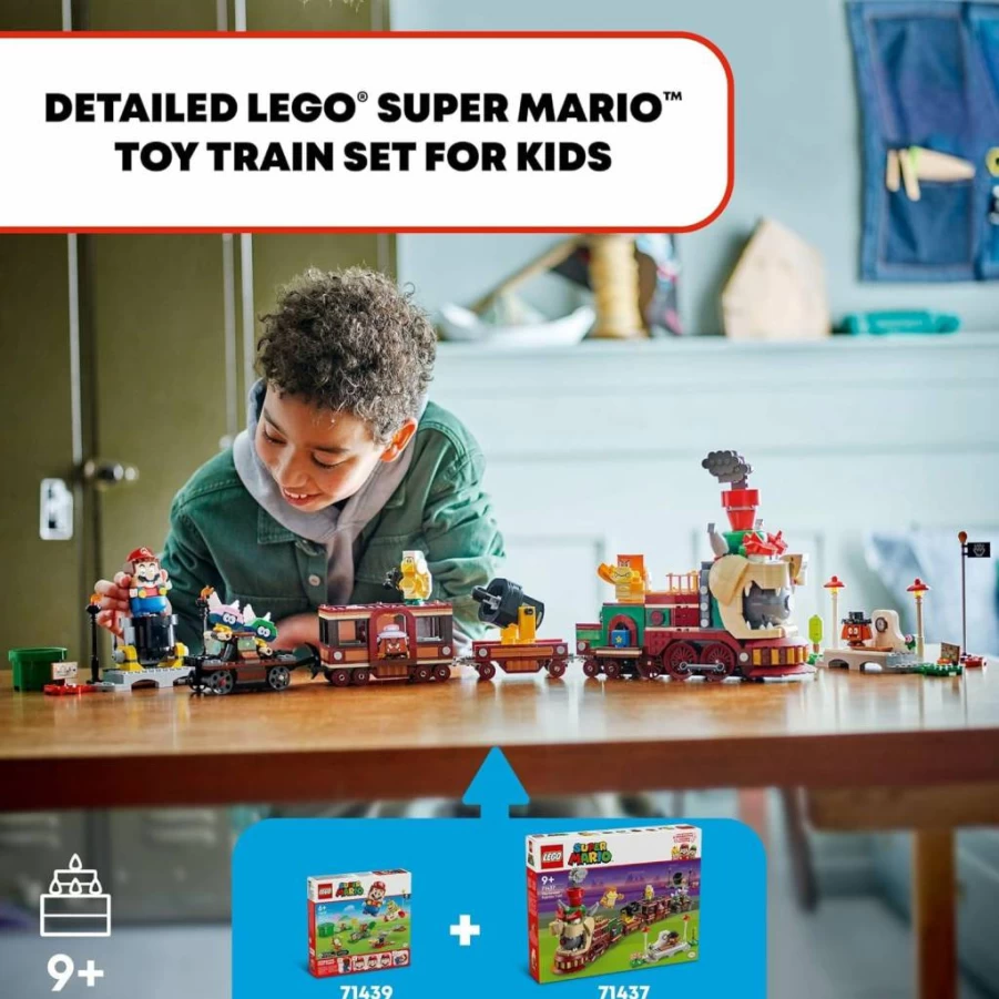LEGO Super Mario 71437 The Bowser Express Train Set with Hammer Bro, Boom Boom, Goombas & Para-Biddybuds, Nintendo Building Toy for Kids, Boys, Girls & Gamers
