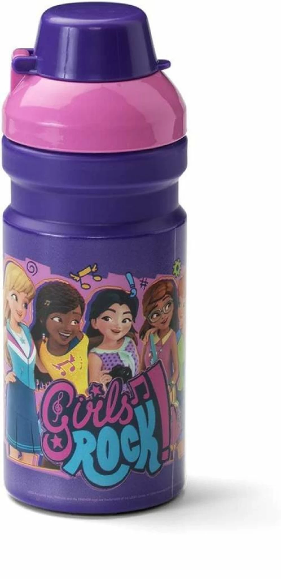 Room Copenhagen LEGO Friends Iconic BPA Free Water Bottle - PVC & Phthalate Free Reusable Drinkware