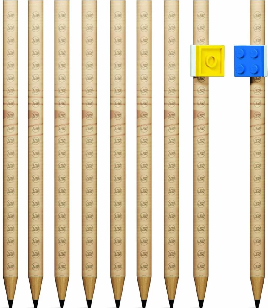 IQ 9-Piece Lego-Inspired Graphite Pencil Set for Creative Writing and Collectors