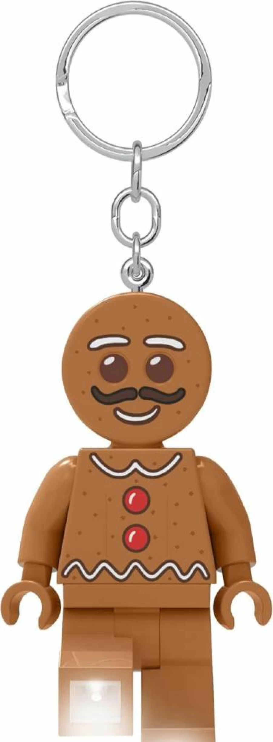 IQ 3 Inch Tall Gingerbread Man Lego Minifigure Keychain Light with Keyring - Ke182H