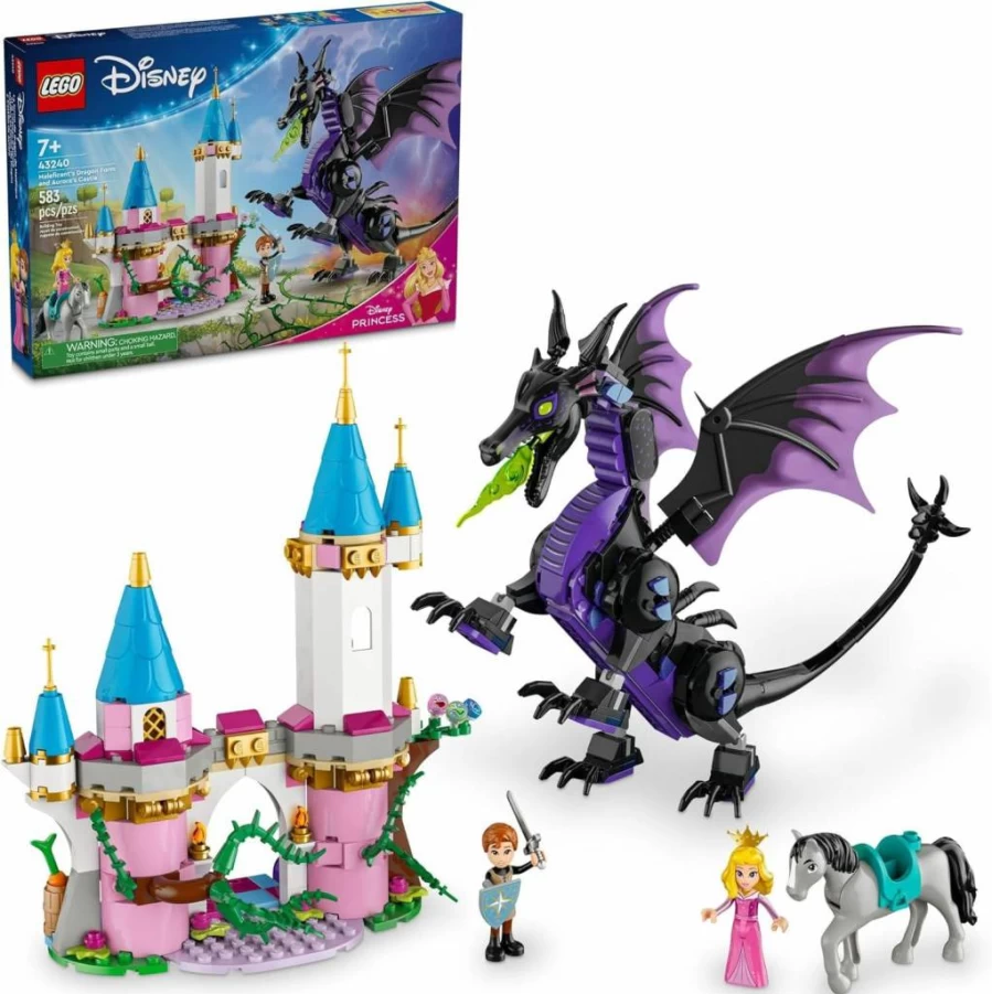 LEGO Disney Princess Maleficent Dragon Building Set 43240 | Sleeping Beauty Castle Toy with Aurora Figure | Creative Gift for Kids Ages 7+ (Boys & Girls)