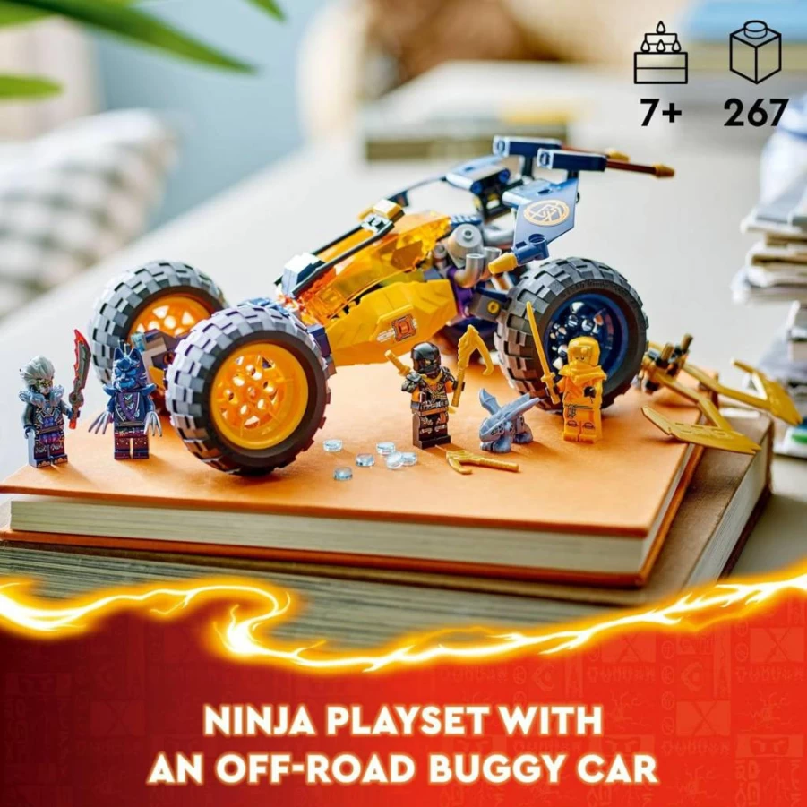 LEGO Ninjago 71811 Arin's Ninja Off-Road Buggy Building Set with 4 Minifigures & Dragon Toy, Inspired by Dragons Rising TV Show, Creative Gift for Kids Ages 7+