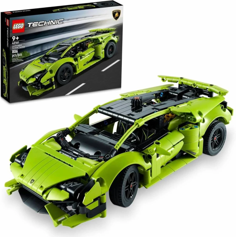 LEGO Technic Lamborghini Huracán Tecnica 42161 Building Kit for Kids Ages 9+, Collectible Sports Car Model with Engineering Features