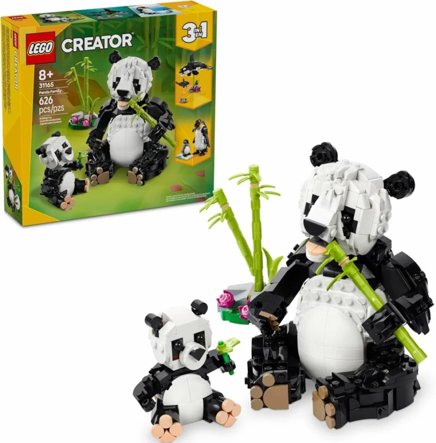 LEGO Creator 3 in 1 Wild Animals Building Toy Set (31165) - Build Panda, Penguin, or Orca Figures - Creative Gift for Kids Ages 8+ - Fun Birthday Present for Boys and Girls
