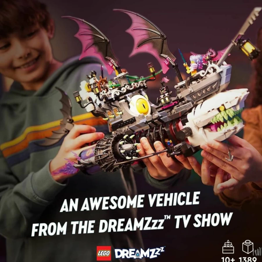LEGO Dreamzzz Nightmare Shark Ship 71469 Building Toy Set – Convertible Pirate Ship or Monster Truck with 4 Minifigures & Shark Figure, Creative Gift for Kids Ages 10+