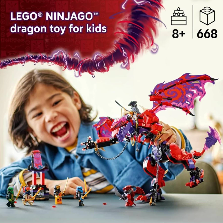 LEGO Ninjago 71832 Thunderfang Dragon of Chaos Building Set with 6 Minifigures & Poseable Dragon Toy for Kids Ages 8+ | Boys & Girls Birthday Gift Idea
