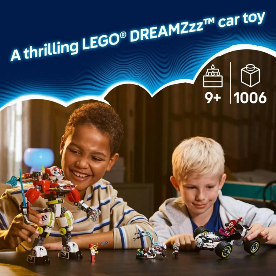 LEGO Dreamzzz Cooper's Tiger Mech & Zero's Hot Rod Car Building Set 71497 - Creative STEM Toy for Kids Ages 9+, Robot & Vehicle Model Kit, Birthday Gift for Boys and Girls