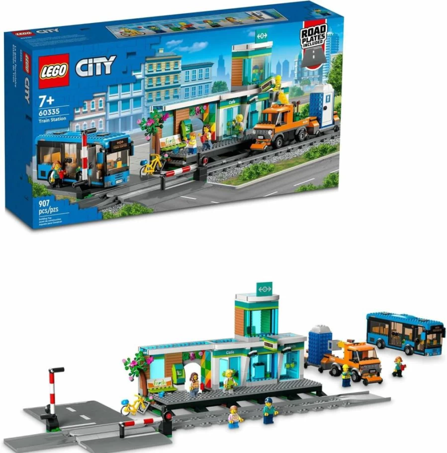 LEGO City Train Station Building Set 60335 with Bus, Rail Truck & Tracks - Creative Construction Toy for Kids Ages 7+ - Compatible with All LEGO City Sets - Perfect Birthday Gift for Boys and Girls