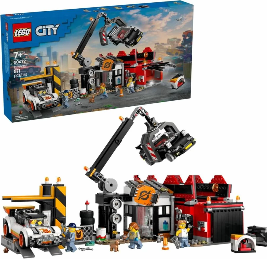 LEGO City Scrapyard Building Set 60472 - Toy Cars, Mini Figures & Playset for Kids Ages 7+ | Creative Pretend Play, Educational Gift for Boys & Girls | STEM Learning Birthday Present