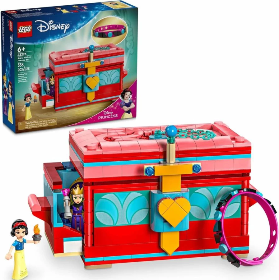 LEGO Disney Snow White and the Evil Queen Jewelry Box Building Toy Set 43276 with Mini Doll Figures, Bracelet, and Birthday Gift for Kids Ages 6+