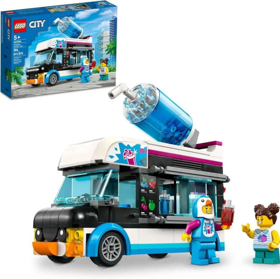 LEGO City Penguin Slushy Truck Toy Set 60384 with Minifigure, Fun Building Kit for Kids Ages 5+, Creative Gift for Boys and Girls