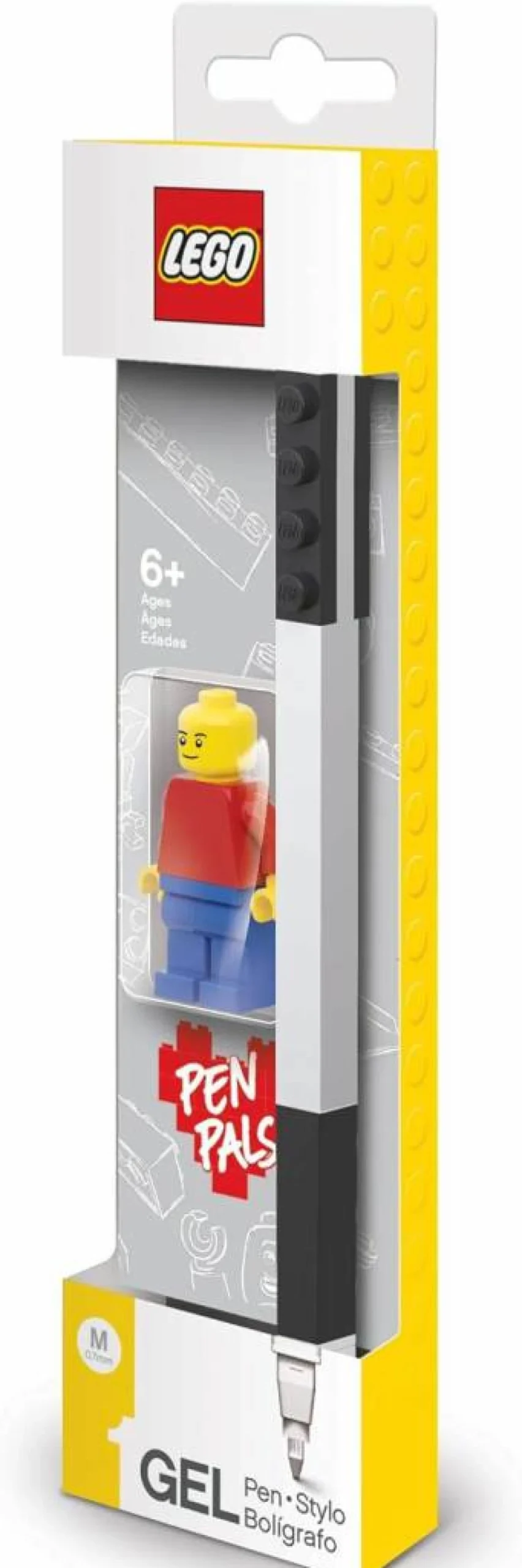 IQ Lego-Inspired Black Gel Pen with Random Classic Minifigure Gift Set (1 Pen + 1 Figure) - Collectible Stationery for Lego Fans