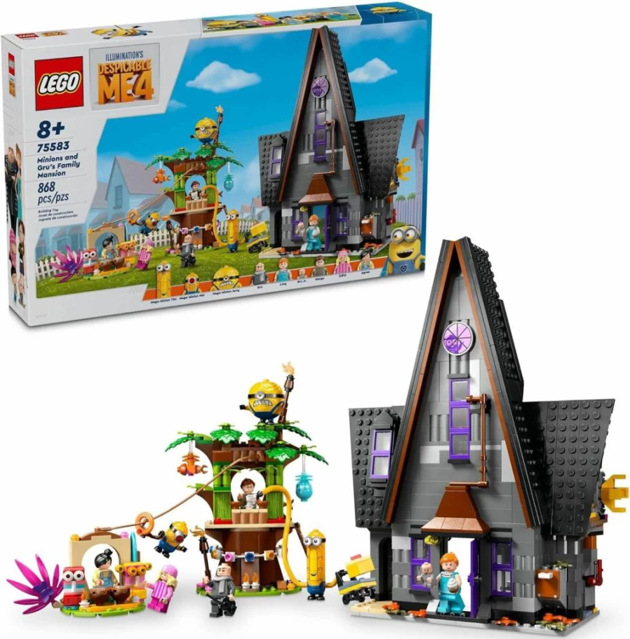 LEGO Despicable Me 4 Minions & Gru's Family Mansion Building Set 75583, Minions Toy House with Tree Playset, Creative Gift for Kids Ages 8+