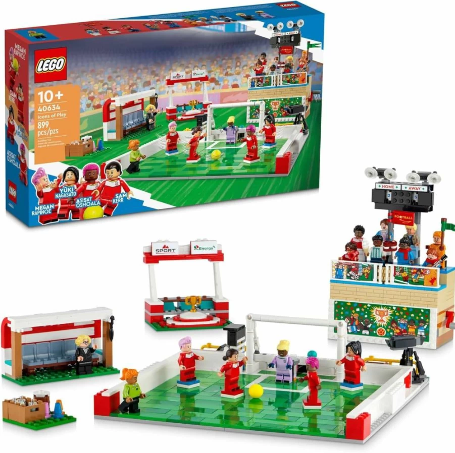 LEGO Soccer Stadium Building Set with 15 Minifigures, Field, Stand & Working Scoreboard - Creative Football Gift for Kids Ages 10+ (Set 40634)