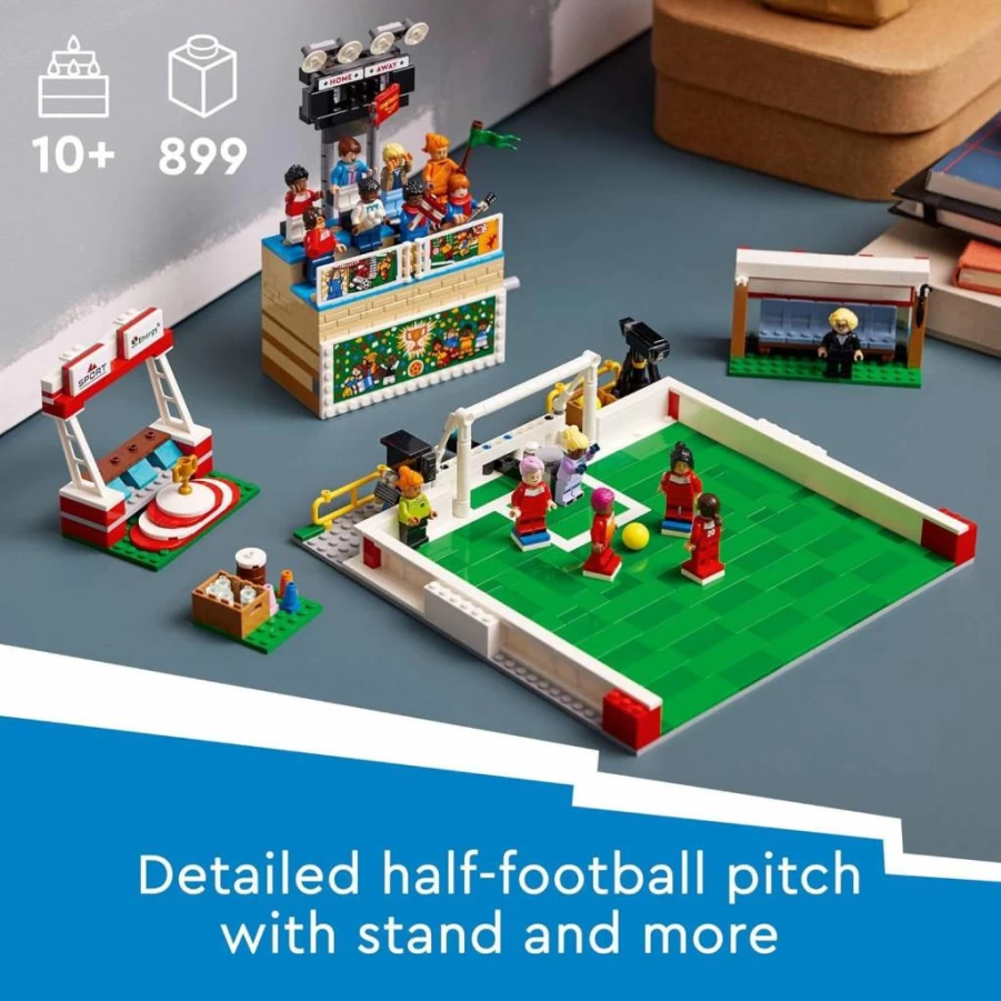 LEGO Soccer Stadium Building Set with 15 Minifigures, Field, Stand & Working Scoreboard - Creative Football Gift for Kids Ages 10+ (Set 40634)