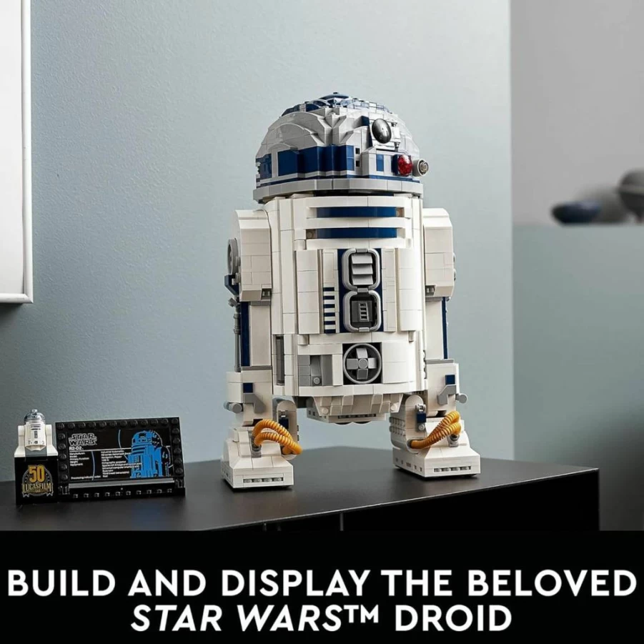 LEGO Star Wars R2-D2 75308 Building Kit for Adults - Collectible 3D Model with Display Stand & Info Plaque - Perfect Gift for Star Wars Fans