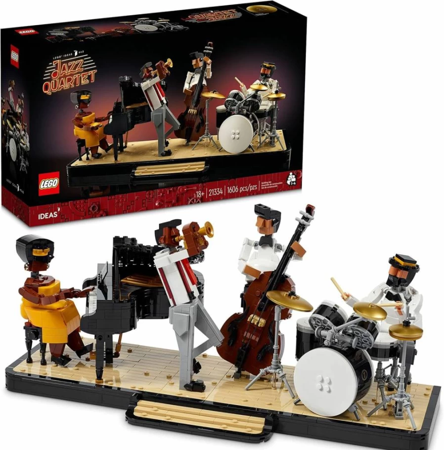 LEGO Ideas Jazz Quartet Building Set 21334 for Adults with 4 Musician Figures, Piano, Double Bass, Trumpet & Drum Kit, Collectible Display Model