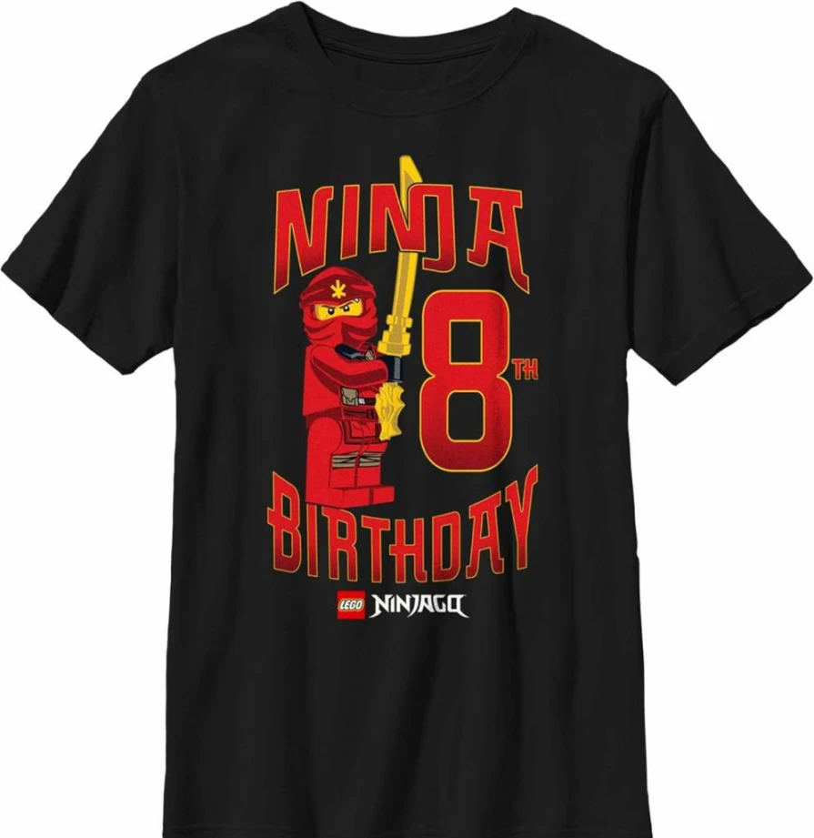 Fifth Sun Boys' Lego Ninjago Birthday T-Shirt - Short Sleeve Tee for Kids 8 Years Old