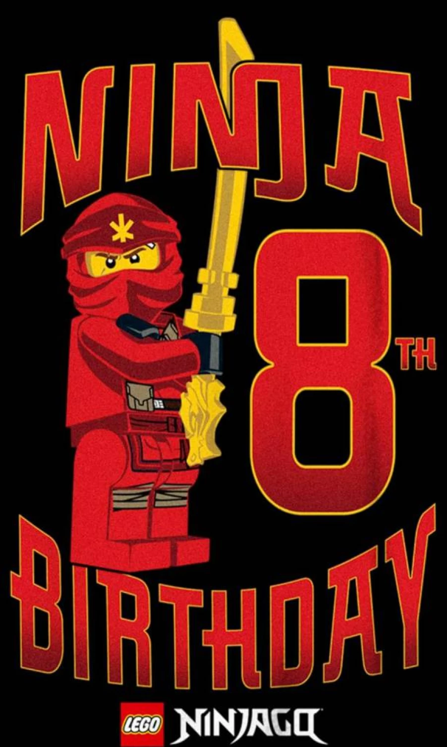 Fifth Sun Boys' Lego Ninjago Birthday T-Shirt - Short Sleeve Tee for Kids 8 Years Old