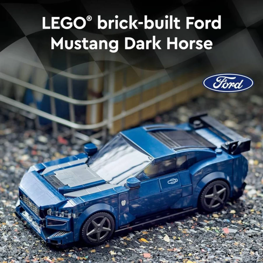 LEGO Speed Champions 76920 Ford Mustang Dark Horse Buildable Toy Car Set for Kids Ages 9+, Blue Sports Car Model, Gift for Boys and Girls