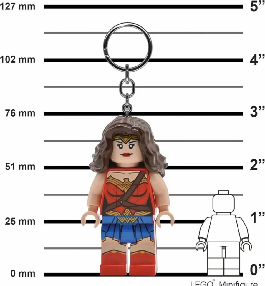 IQ Wonder Woman 3 Inch Tall Superhero Keychain with Light - DC Comics Collectible Figure (KE117H)