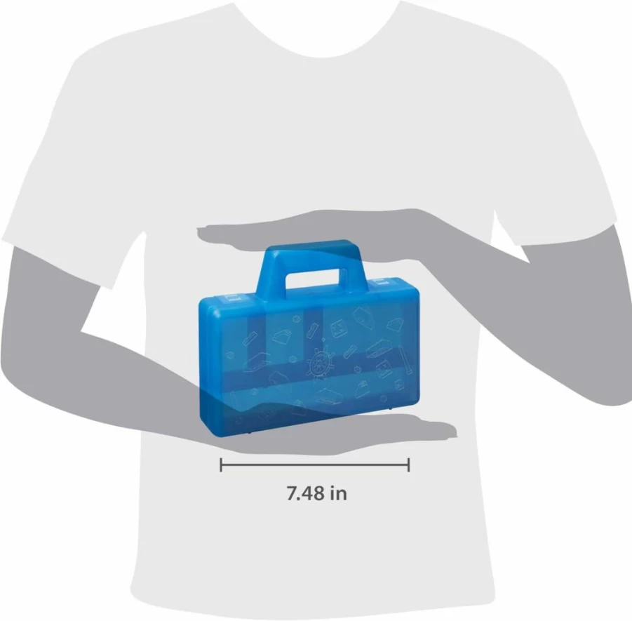 LEGO Travel Organizer Case - Blue Sorting Box with Dividers for LEGO Bricks by Room Copenhagen