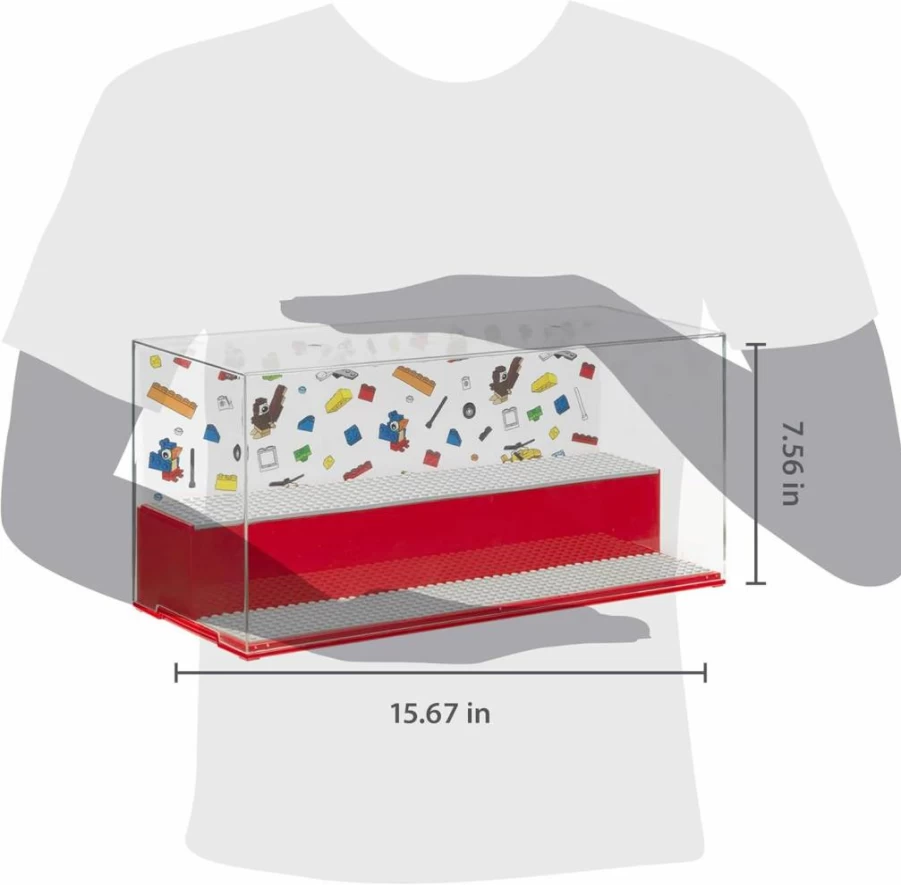 Room Copenhagen 2-Tier LEGO Storage Case - Play and Display Container for Toys in Iconic Red
