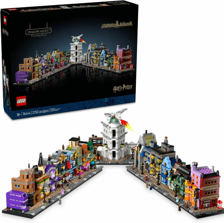 LEGO Harry Potter Diagon Alley 76444 Building Kit for Adults - Collectible Wizard Shops Set with 12 Microfigures, Gift for Men & Women Fans
