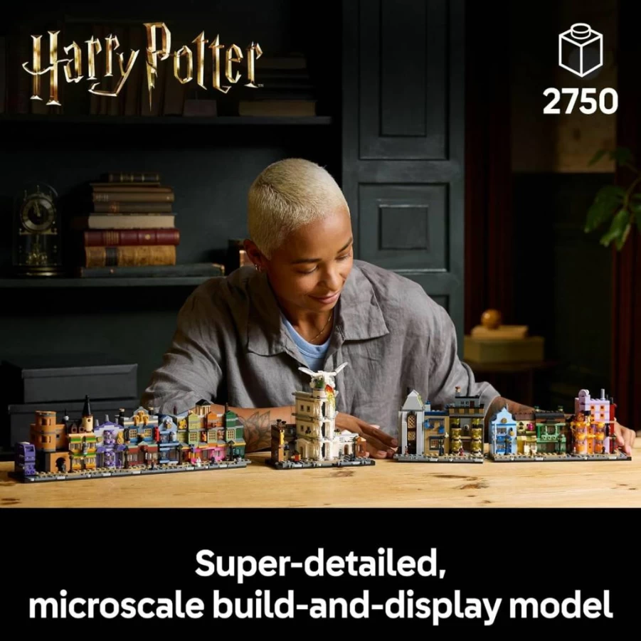 LEGO Harry Potter Diagon Alley 76444 Building Kit for Adults - Collectible Wizard Shops Set with 12 Microfigures, Gift for Men & Women Fans