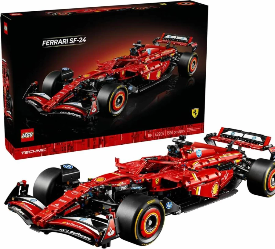 LEGO Technic Ferrari SF-24 F1 Racing Car 42207 Building Set for Adults, 18+ DIY Model Kit with Realistic Features, Perfect Gift for Groomsmen and Car Enthusiasts