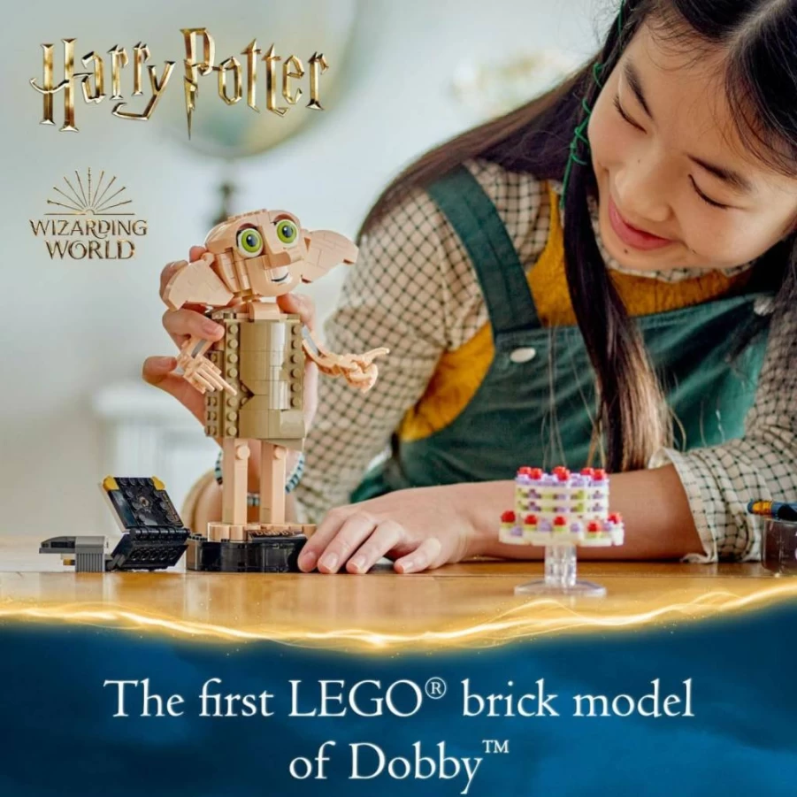 LEGO Harry Potter 76421 Dobby The House-Elf Building Kit, Collectible Model Set for Kids Ages 8+ with Display Stand, Perfect Gift for Birthday and Holidays