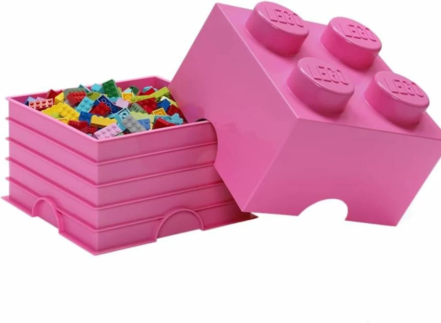 Room Copenhagen LEGO Storage Brick 4 - Bright Pink Organizer Box for LEGO Toys (4003)