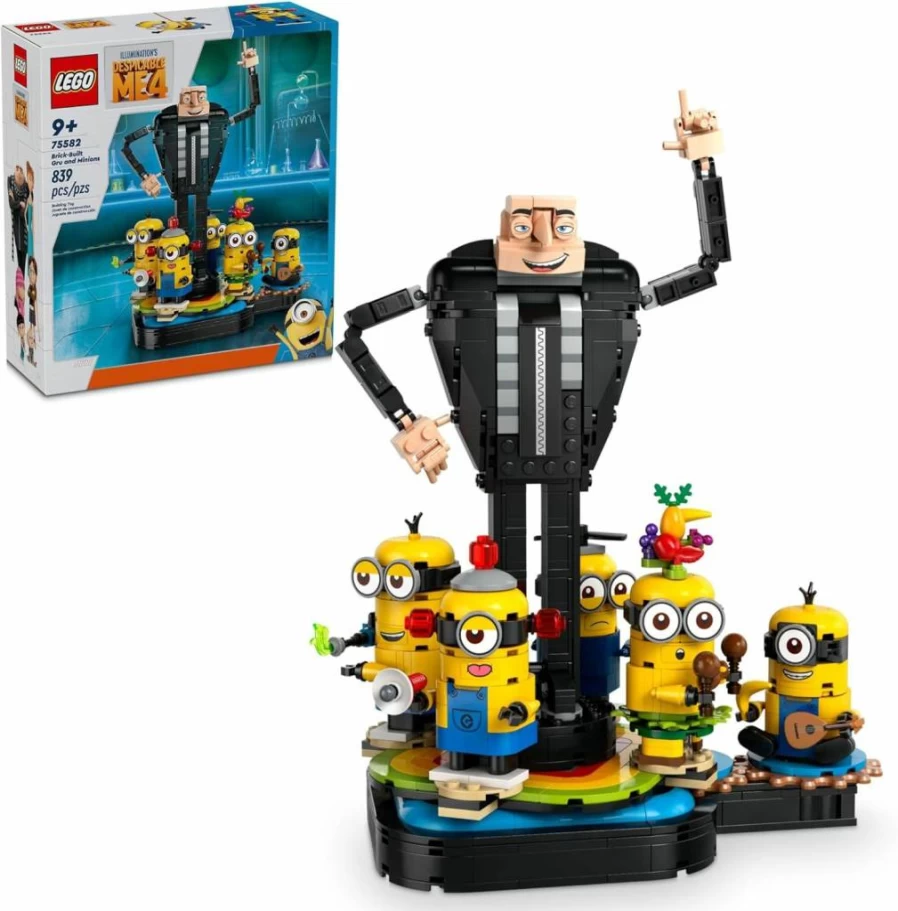 LEGO 75582 Despicable Me 4 Gru & Minions Building Set, Buildable Dancing Minions Toy Figures Playset, Creative Play and Display Gift for Kids, Boys and Girls Ages 6+