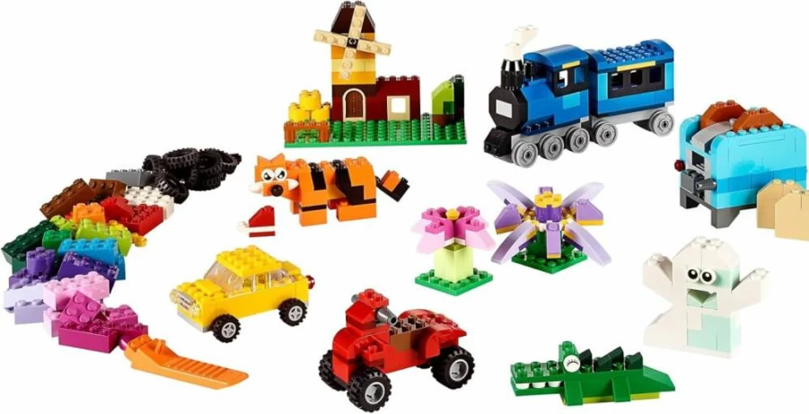 LEGO Classic 10696 Creative Brick Box Building Set with Storage, Train, Car & Tiger Toy Figures for Kids, Boys, Girls Ages 4-99