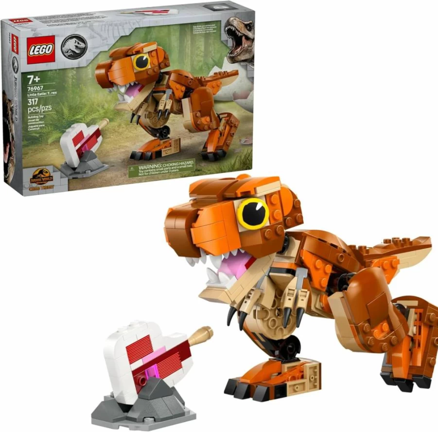 LEGO Jurassic World 76967 Little Eatie T-Rex Dinosaur Building Set for Kids Ages 7+ with Movable Jaw, Head & Tail - Creative Gift for Boys & Girls