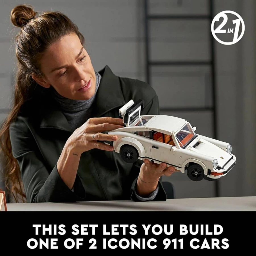 LEGO Icons Porsche 911 10295 Turbo & Targa 2-in-1 Model Building Kit for Adults, Collectible Race Car Set, Creative Gift for Teens