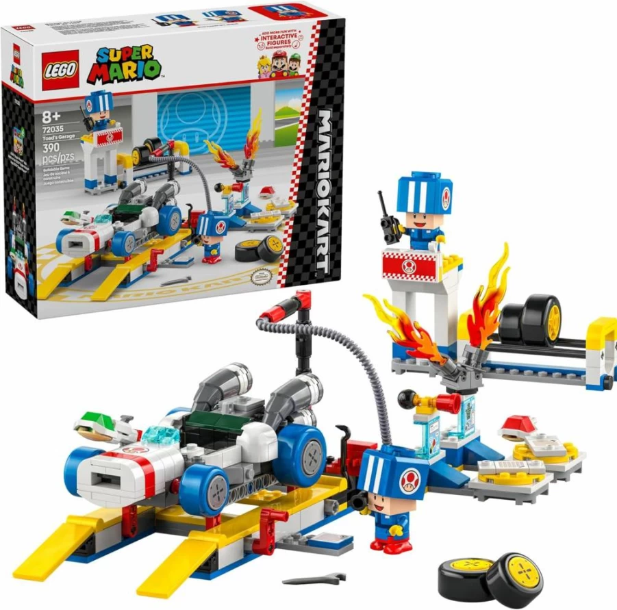 LEGO Mario Kart Toad's Garage Building Set 72035 with 2 Blue Toad Figures - Super Mario Nintendo Toy for Kids Ages 8+ - Creative Gift for Boys & Girls Birthday