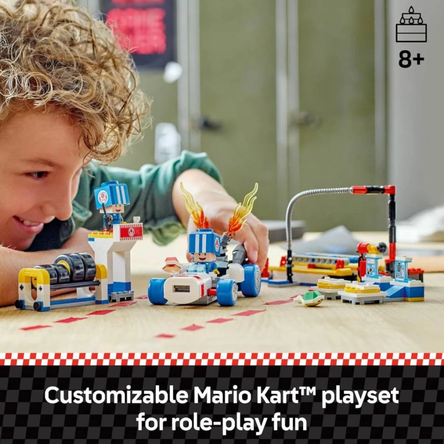LEGO Mario Kart Toad's Garage Building Set 72035 with 2 Blue Toad Figures - Super Mario Nintendo Toy for Kids Ages 8+ - Creative Gift for Boys & Girls Birthday