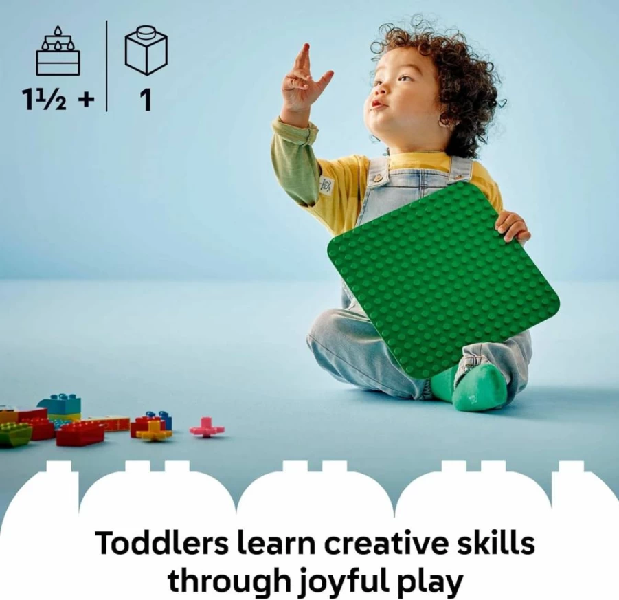 LEGO DUPLO Large Green Building Base Plate 16x16 Studs - Creative Learning Toy for Toddlers & Preschoolers Ages 1.5+ (Model 10460) - Perfect Gift for Boys & Girls Birthday