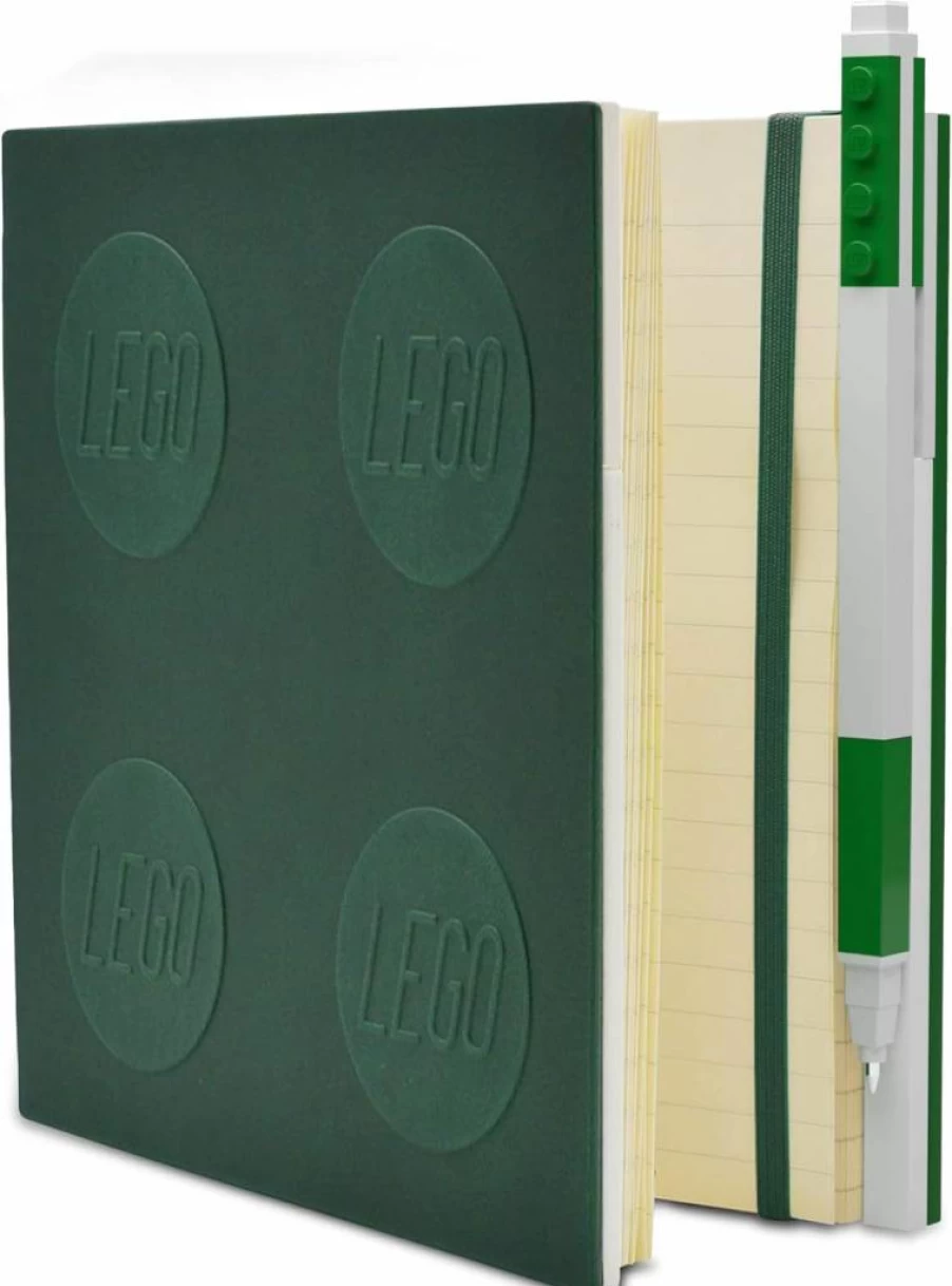 IQ Locking Notebook with Gel Pen - 6x6 Inches, Lined, Green, Square Design for Secure Note-Taking