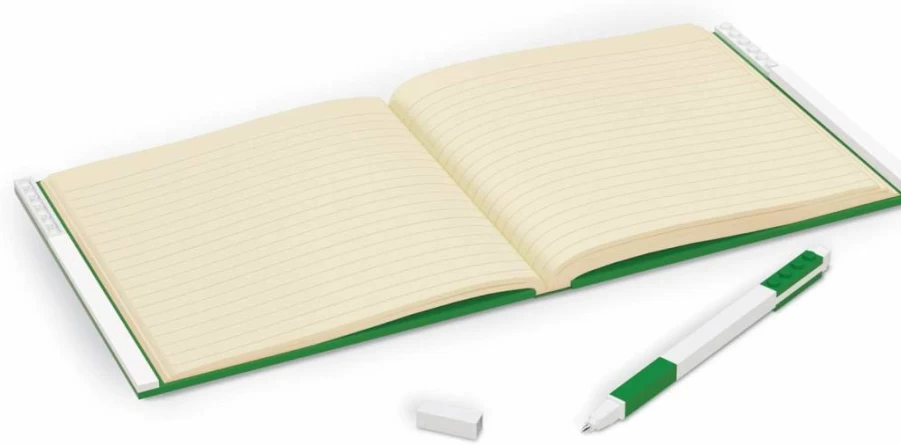 IQ Locking Notebook with Gel Pen - 6x6 Inches, Lined, Green, Square Design for Secure Note-Taking