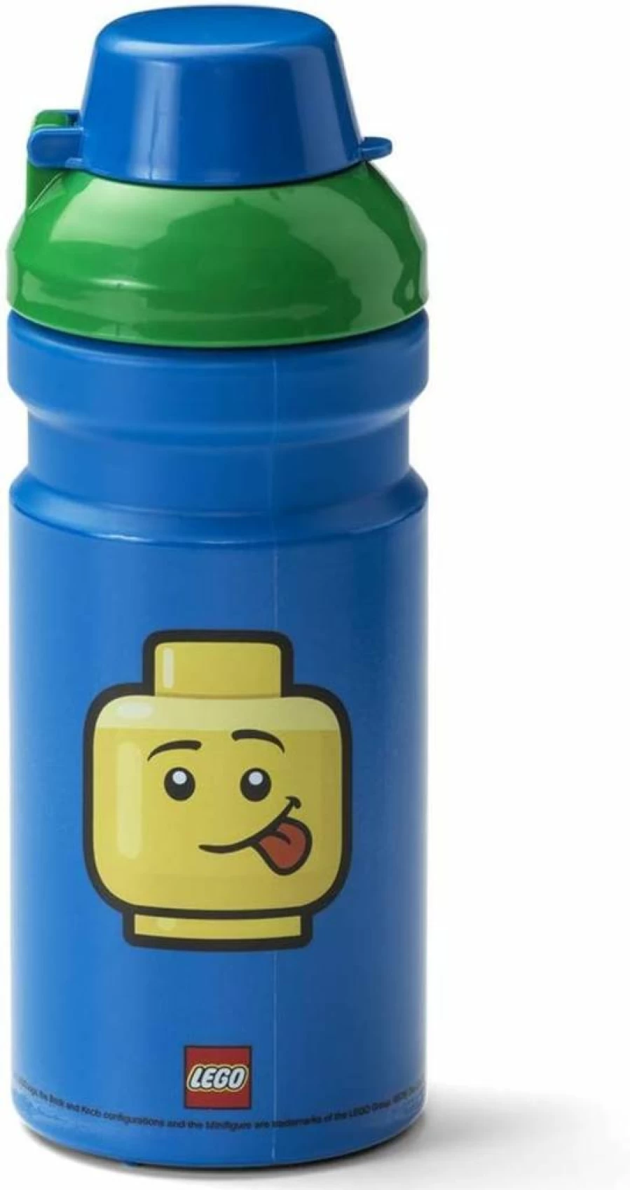 Room Copenhagen LEGO Iconic 13oz Kids Water Bottle with Covered Spout - BPA-Free Sports Bottle for Children, Blue & Red Design