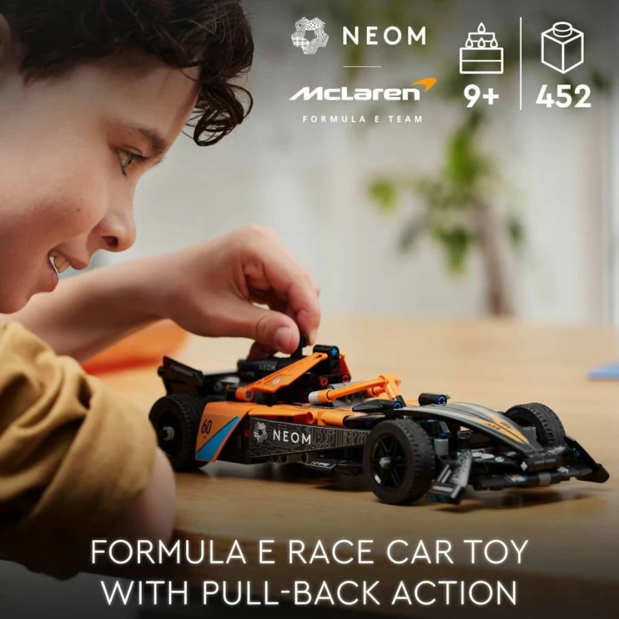 LEGO Technic McLaren Formula E Race Car 42169 Building Set for Kids Ages 9+ with V10 Engine & Steering, STEM Toy for Boys & Girls, Ideal Birthday Gift