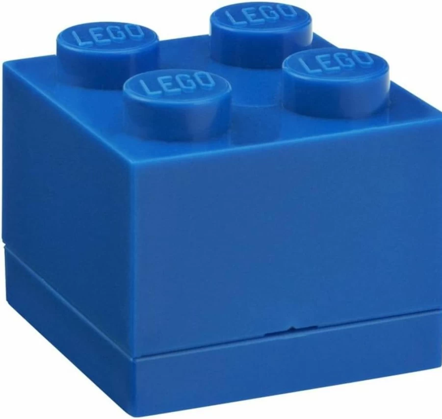 Room Copenhagen LEGO Brick 4 Mini Storage Box - Portable Blue Building Block Organizer