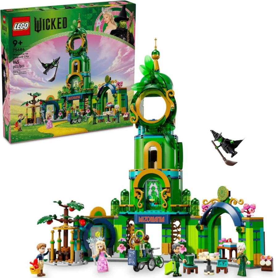 LEGO 75684 Wicked Emerald City Building Set with Glinda & Elphaba Minidolls - Creative Toy for Kids Ages 9+ - Gift for Boys and Girls