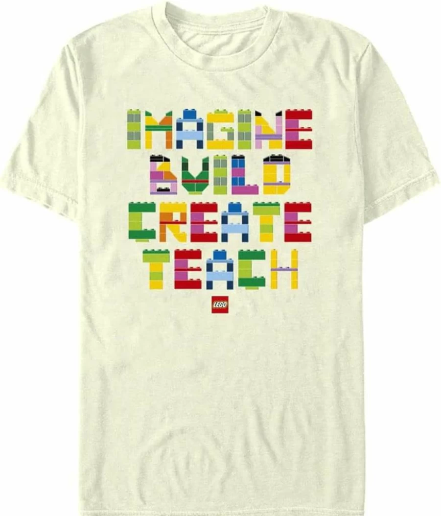 Fifth Sun Men's Lego Building Blocks Graphic Short Sleeve T-Shirt - Creative Design Tee for Fans