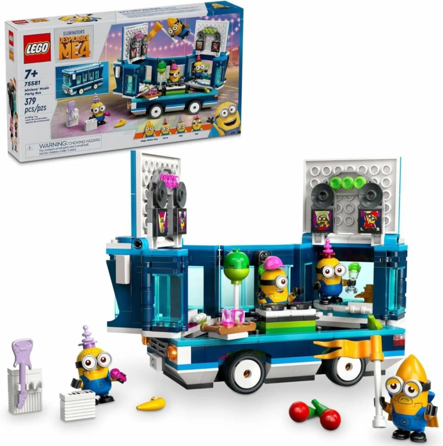 LEGO Despicable Me 4 Minions Music Party Bus Building Set 75581 - Creative Fun Toy for Kids Ages 7+, Gru’s Minion Playhouse Gift for Boys and Girls